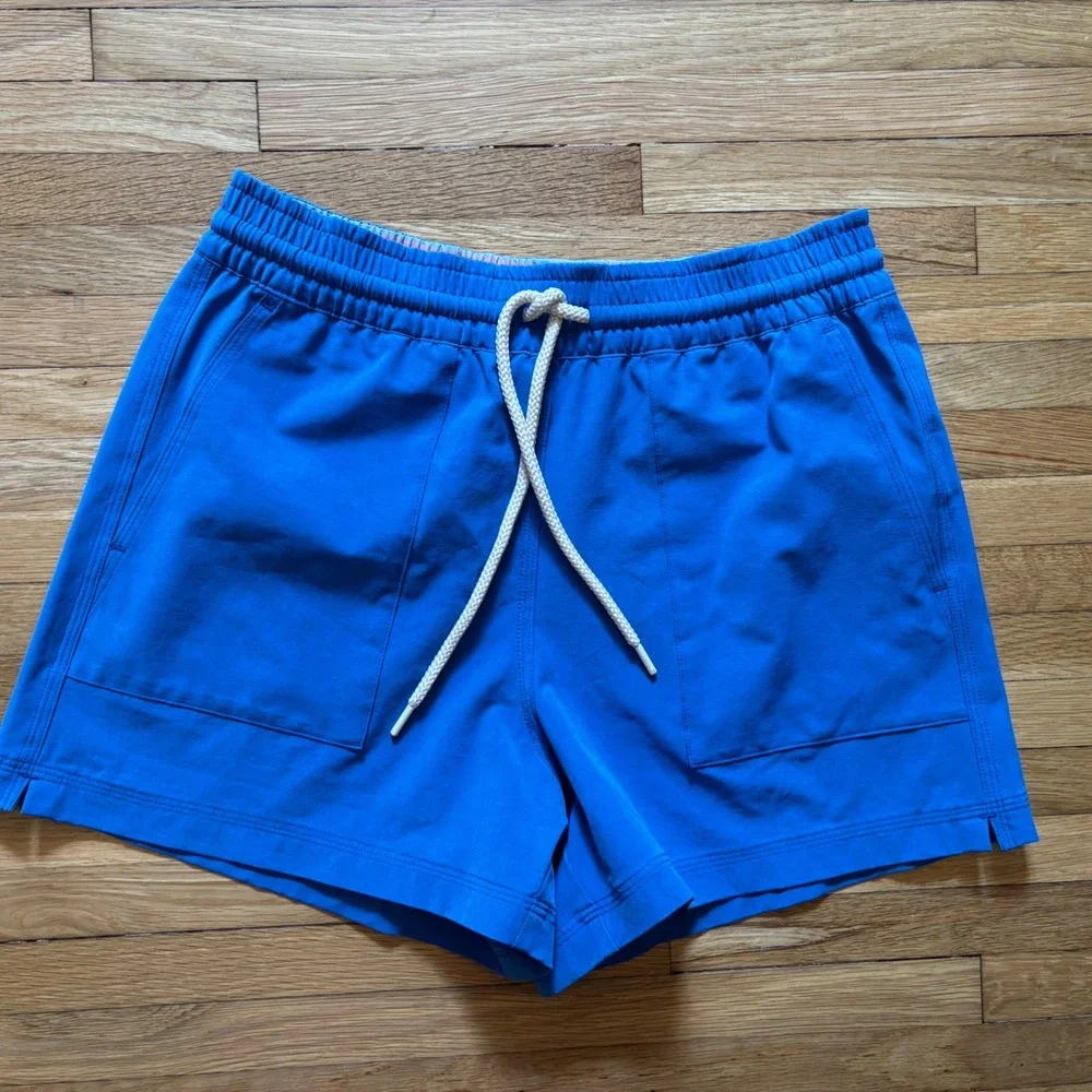Faherty All Day Shorts Men's Small Blue Drawstring Outdoor Casual Performance